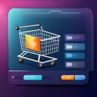 Online shopping cart interface.   Layout of an e-commerce site.   Image of a secure online payment transaction.